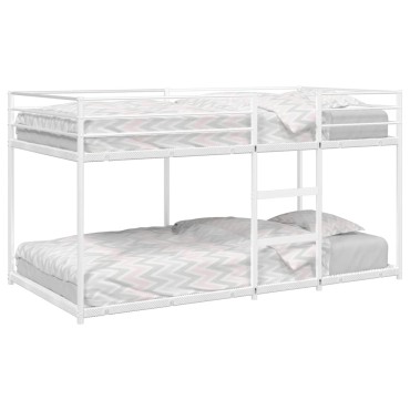 vidaXL Κουκέτα χωρίς στρώμα Λευκό 75x190cm Ατσάλι 1 τεμ. - Μονό