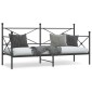 vidaXL Κρεβάτι ημέρας χωρίς στρώμα Μαύρο 90x200 cm Ατσάλι