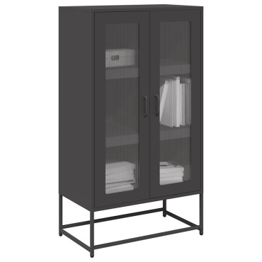 vidaXL Highboard Μαύρο 68x39x123cm Χάλυβας 1 τεμ.