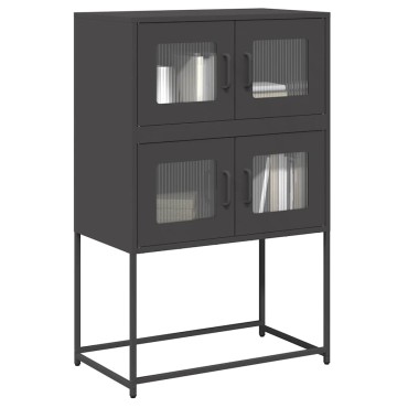 vidaXL Highboard Μαύρο 68x39x107cm Ατσάλι 1 τεμ.