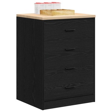 vidaXL ντουλάπι αποθήκευσης γκαράζ μαύρο 60x51x85 εκ μασίφ ξύλο πεύκο