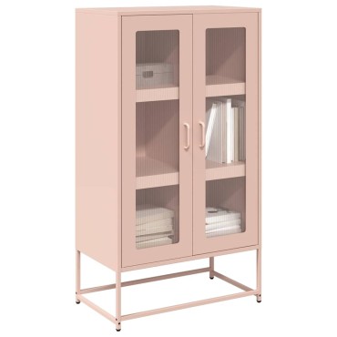 vidaXL Highboard Ροζ 68x39x123cm Ατσάλι 1 τεμ.