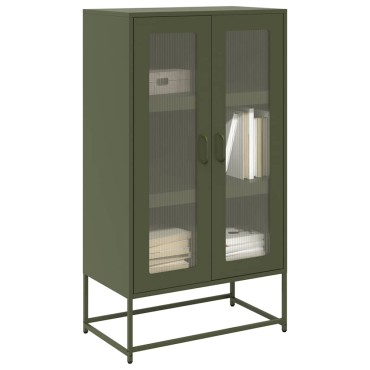 vidaXL Highboard Ελαιοπράσινο 68x39x123cm Ατσάλι 1 τεμ.