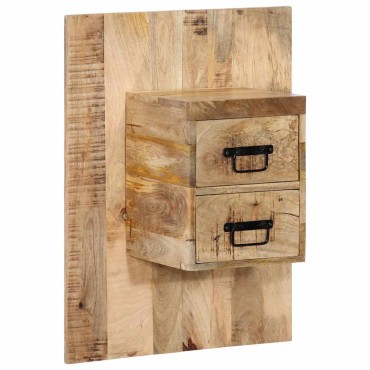 vidaXL Κομοδίνο 60x32x80cm Στερεό ακατέργαστο ξύλο Μάνγκο 1 τεμ.