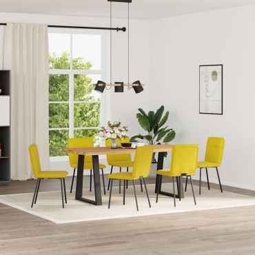 vidaXL Καρέκλες Τραπεζαρίας 6 τεμ. Κίτρινες Βελούδινες 45x54x83cm