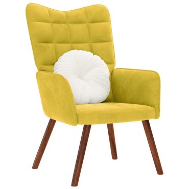 vidaXL Καρέκλα χαλάρωσης κίτρινο βελούδο 61,5x69x95,5cm 1 τεμ.