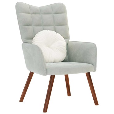 vidaXL Πολυθρόνα Relax Ανοιχτό Γκρι Βελούδινη 61,5x69x95,5cm 1 τεμ.