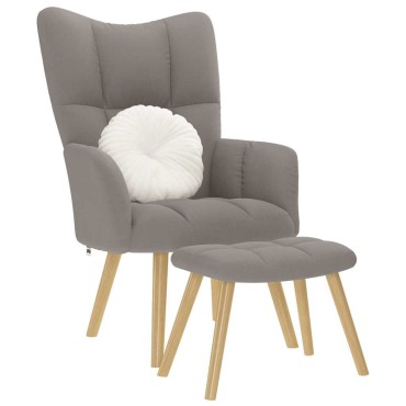 vidaXL Πολυθρόνα Relax Taupe Υφασμάτινη με Υποπόδιο 61,5x69x95,5cm 1 τεμ.