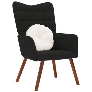 vidaXL Πολυθρόνα Relax Μαύρη Βελούδινη 61,5x69x95,5cm 1 τεμ.