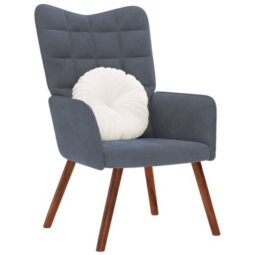vidaXL Πολυθρόνα Relax Σκούρο Γκρι Βελούδινη 61,5x69x95,5cm 1 τεμ.