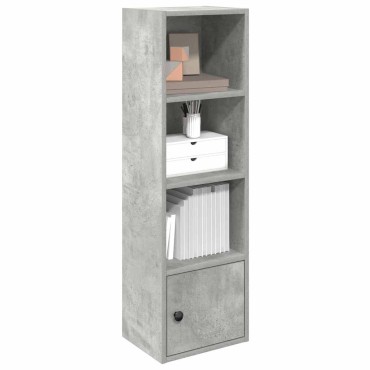 vidaXL Βιβλιοθήκη Γκρι Σκυροδέματος 31x24x102cm Επεξεργ. Ξύλο 1 τεμ.