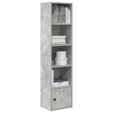 vidaXL Βιβλιοθήκη Γκρι Σκυροδέματος 31x24x127cm Επεξεργ. Ξύλο 1 τεμ.