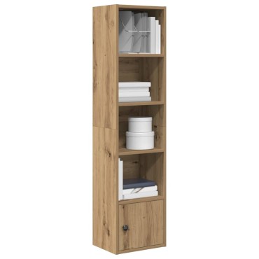 vidaXL Βιβλιοθήκη Αρτισιανή Δρυς 31x24x127cm Επεξ. Ξύλο 1 τεμ.