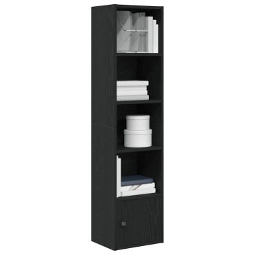 vidaXL Βιβλιοθήκη Μαύρη Δρυς 31x24x127cm Κατασκευασμένο ξύλο 1 τεμ.
