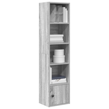 vidaXL Βιβλιοθήκη Γκρι Sonoma 31x24x127cm από Επεξεργασμένο Ξύλο 1 τεμ.