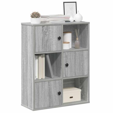 vidaXL Βιβλιοθήκη Γκρι Sonoma 60x24x76,5cm από Επεξεργασμένο Ξύλο 1 τεμ.