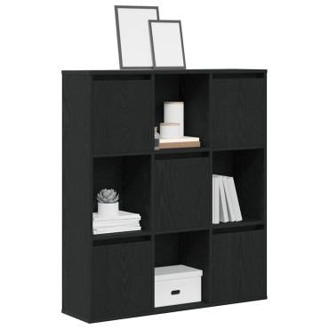 vidaXL Βιβλιοθήκη Μαύρη Δρυς 89x24x101,5cm Κατασκευασμένο ξύλο 1 τεμ.