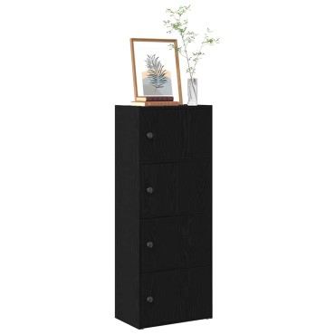 vidaXL Βιβλιοθήκη Μαύρη Δρυς 40x24x102cm Κατασκευασμένο ξύλο 1 τεμ.