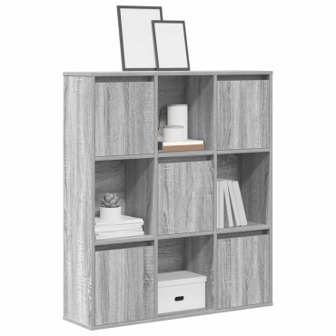 vidaXL Βιβλιοθήκη Γκρι Sonoma 89x24x101,5cm από Επεξεργασμένο Ξύλο 1 τεμ.