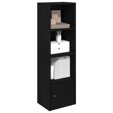vidaXL Βιβλιοθήκη Μαύρη Δρυς 31x24x102cm Κατασκευασμένο ξύλο 1 τεμ.