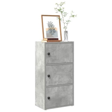 vidaXL Βιβλιοθήκη Γκρι Σκυροδέματος 40x24x77cm Επεξεργ. Ξύλο 1 τεμ.