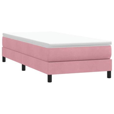 vidaXL Box Spring Κρεβάτι χωρίς στρώμα Ροζ 80x210 cm Βελούδινο