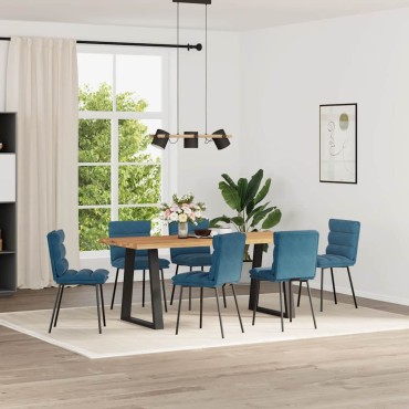 vidaXL Καρέκλες Τραπεζαρίας 6 τεμ. Μπλε Βελούδινες 45x54x83cm