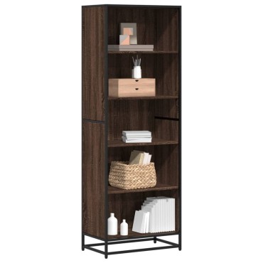 vidaXL Βιβλιοθήκη καφέ δρυς 60x35x170,5cm Κατασκευασμένο ξύλο 1 τεμ.