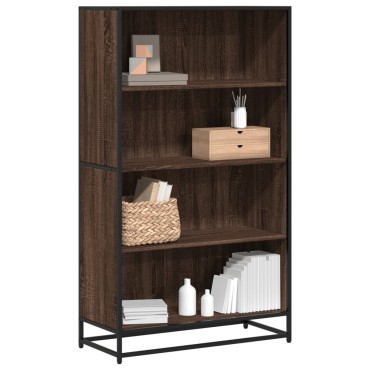 vidaXL Βιβλιοθήκη καφέ δρυς 80,5x35x139cm Κατασκευασμένο ξύλο 1 τεμ.