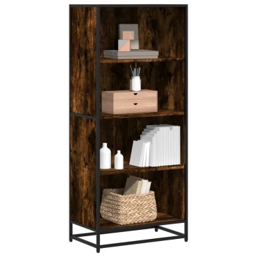 vidaXL Βιβλιοθήκη καπνιστή βελανιδιά 60x35x139cm Ξύλινη κατασκευή 1 τεμ.