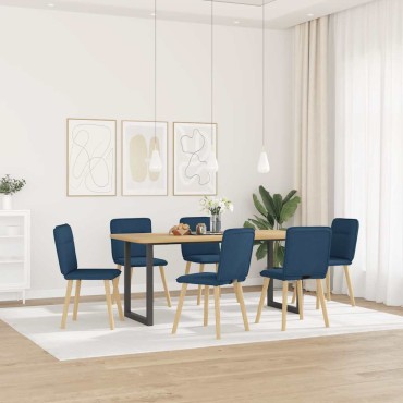 vidaXL Καρέκλες Τραπεζαρίας 6 τεμ. Μπλε Υφασμάτινες 45x54x86 cm