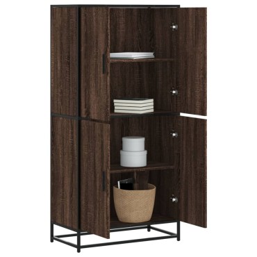 vidaXL Highboard καφέ δρυς 68x35x139cm Ξύλινο μηχανουργικό ξύλο 1 τεμ.