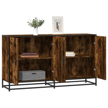 vidaXL Sideboard Καπνιστή δρυς 134x35x76cm Ξύλινη κατασκευή 1 τεμ.