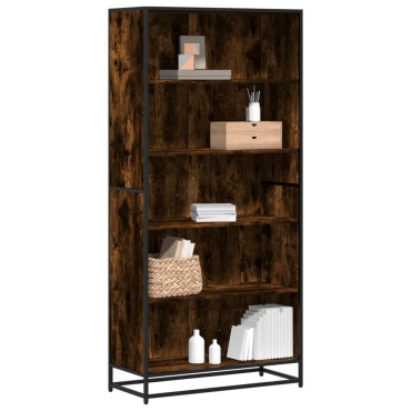 vidaXL Βιβλιοθήκη καπνιστή βελανιδιά 80,5x35x170,5cm Ξύλινη κατασκευή 1 τεμ.