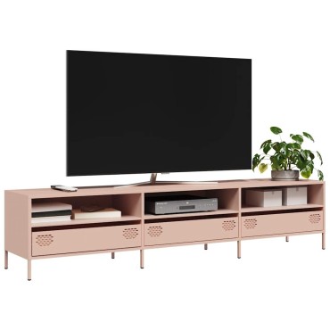 ντουλάπι τηλεόρασης vidaXL Ροζ 202x39x43,5cm Ατσάλι ψυχρής έλασης