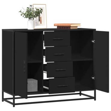 vidaXL Μπουφές Μαύρος 92x35x76cm από Επεξεργασμένο Ξύλο 1 τεμ.