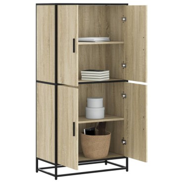 vidaXL Highboard Sonoma Oak 68x35x139cm Κατασκευασμένο ξύλο 1 τεμ.