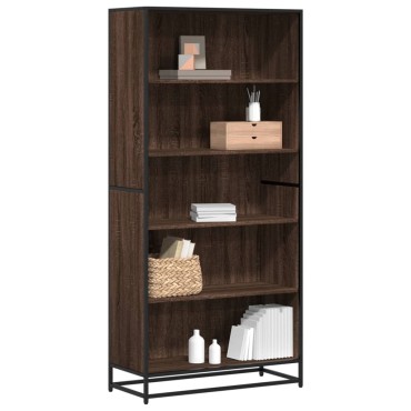 vidaXL Βιβλιοθήκη καφέ δρυς 80,5x35x170,5cm Κατασκευασμένο ξύλο 1 τεμ.