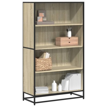 vidaXL Βιβλιοθήκη Sonoma Oak 80,5x35x139cm Ξύλινη κατασκευή 1 τεμ.