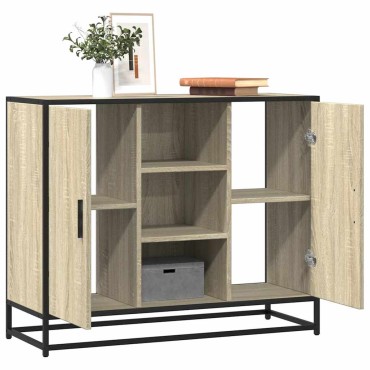vidaXL Sideboard Sonoma Oak 92x35x76cm Κατασκευασμένο ξύλο 1 τεμ.