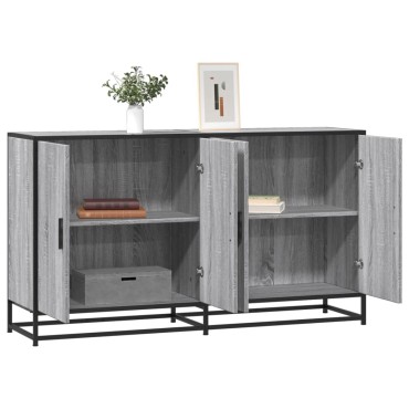 vidaXL Sideboard Grey Sonoma 134x35x76cm Ξύλινο μηχανουργικό ξύλο 1 τεμ.