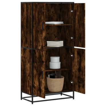 vidaXL Highboard Καπνιστή δρυς 68x35x139cm Κατασκευασμένο ξύλο 1 τεμ.