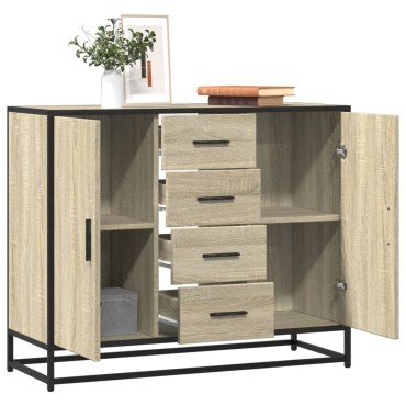 vidaXL Sideboard Sonoma Oak 92x35x76cm Κατασκευασμένο ξύλο 1 τεμ.