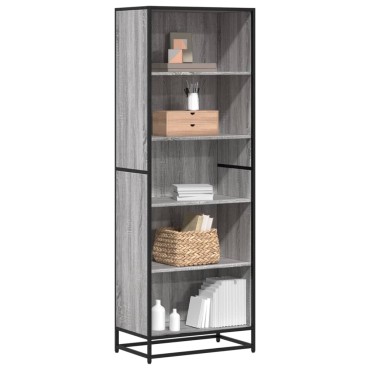 vidaXL Βιβλιοθήκη Γκρι Sonoma 60x35x170,5cm Ξύλινη κατασκευή 1 τεμ.