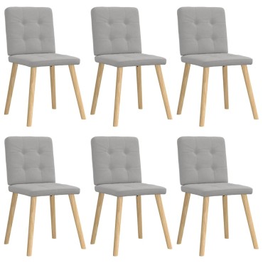 vidaXL Καρέκλες τραπεζαρίας 6 τεμ. Cloud Grey Fabric 45x54x86 cm