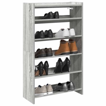 Ράφι παπουτσιών vidaXL Γκρι Sonoma 60x25x100cm Κατασκευασμένο ξύλο
