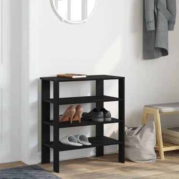 Ράφι παπουτσιών vidaXL Μαύρο 61x32x70cm Κατασκευασμένο ξύλο