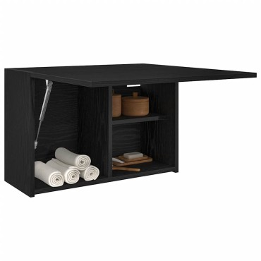 vidaXL ντουλάπι τοίχου μπάνιου μαύρο 60x25x40cm κατασκευασμένο ξύλο