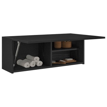 vidaXL ντουλάπι τοίχου μπάνιου μαύρο 80x25x30cm κατασκευασμένο ξύλο