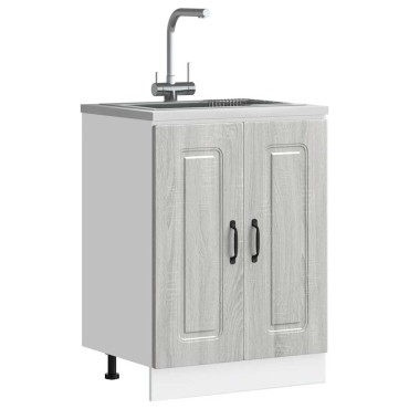 vidaXL Ντουλάπι βάσης νεροχύτη Kalmar Γκρι Sonoma 60x46x81,5cm 1 τεμ.